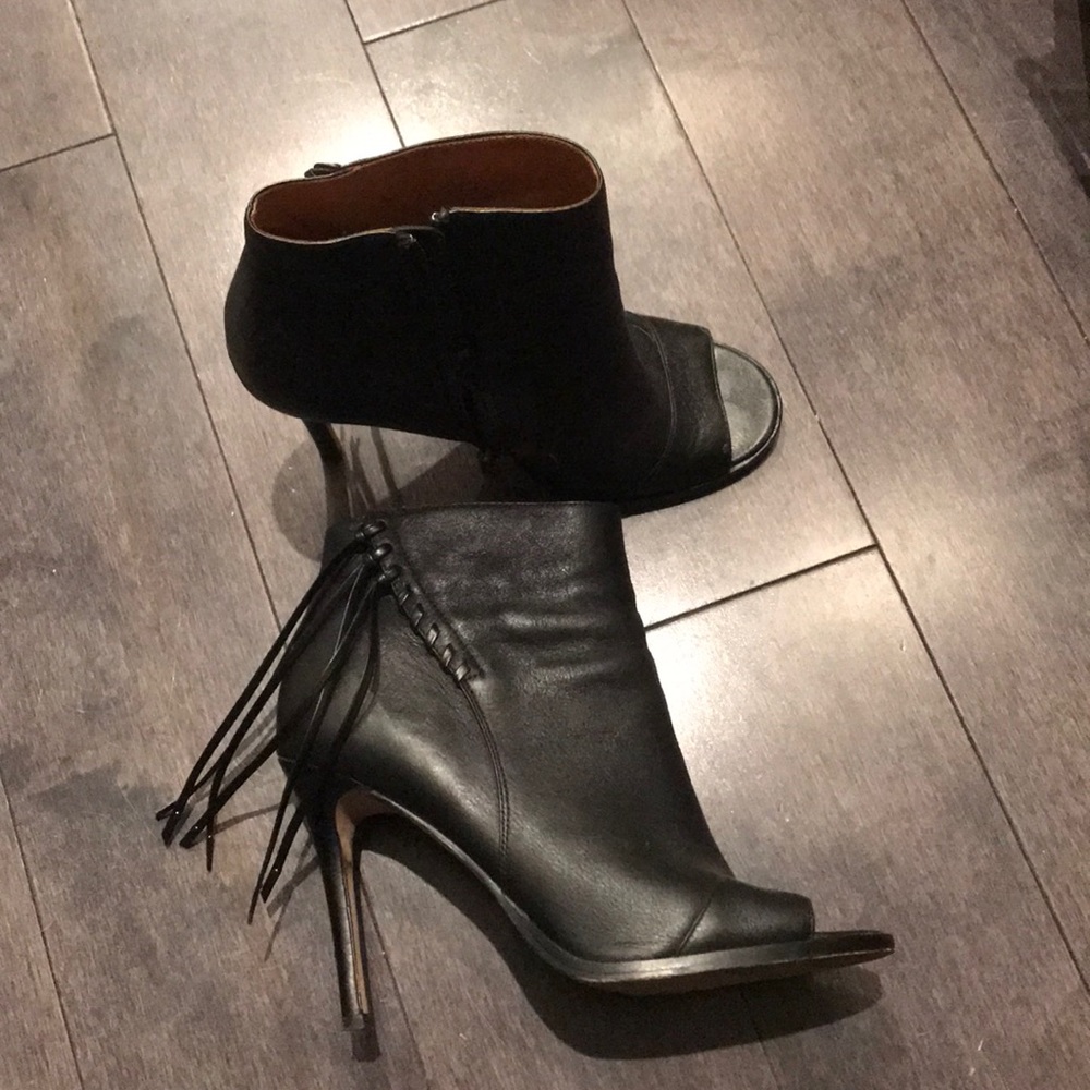 Coach black leather booties size 8.5